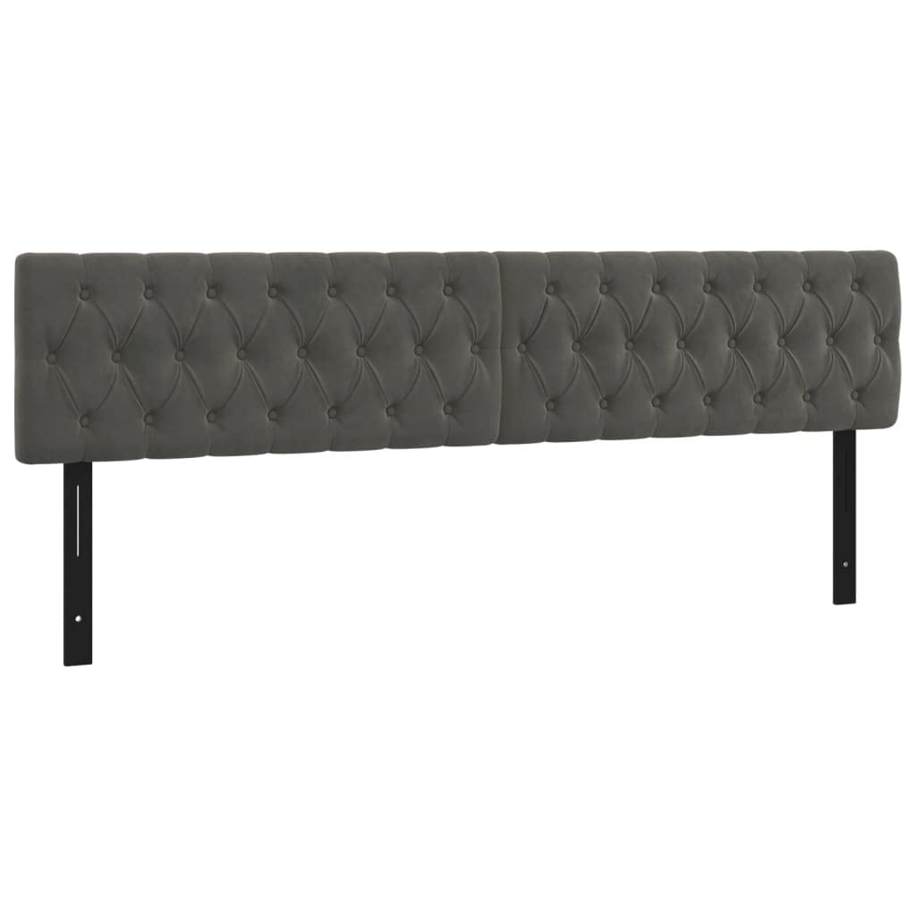 Vidaxl Led Headboard, Upholstered Headboard For Bed Home, Bed Headboard With Led Light, Bedroom Furniture, Dark Gray 63"X2.8"X30.7"/34.6" Velvet